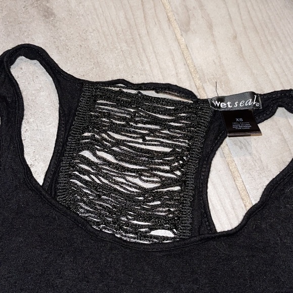 Super cute black tank with cut out back! - Picture 2 of 4